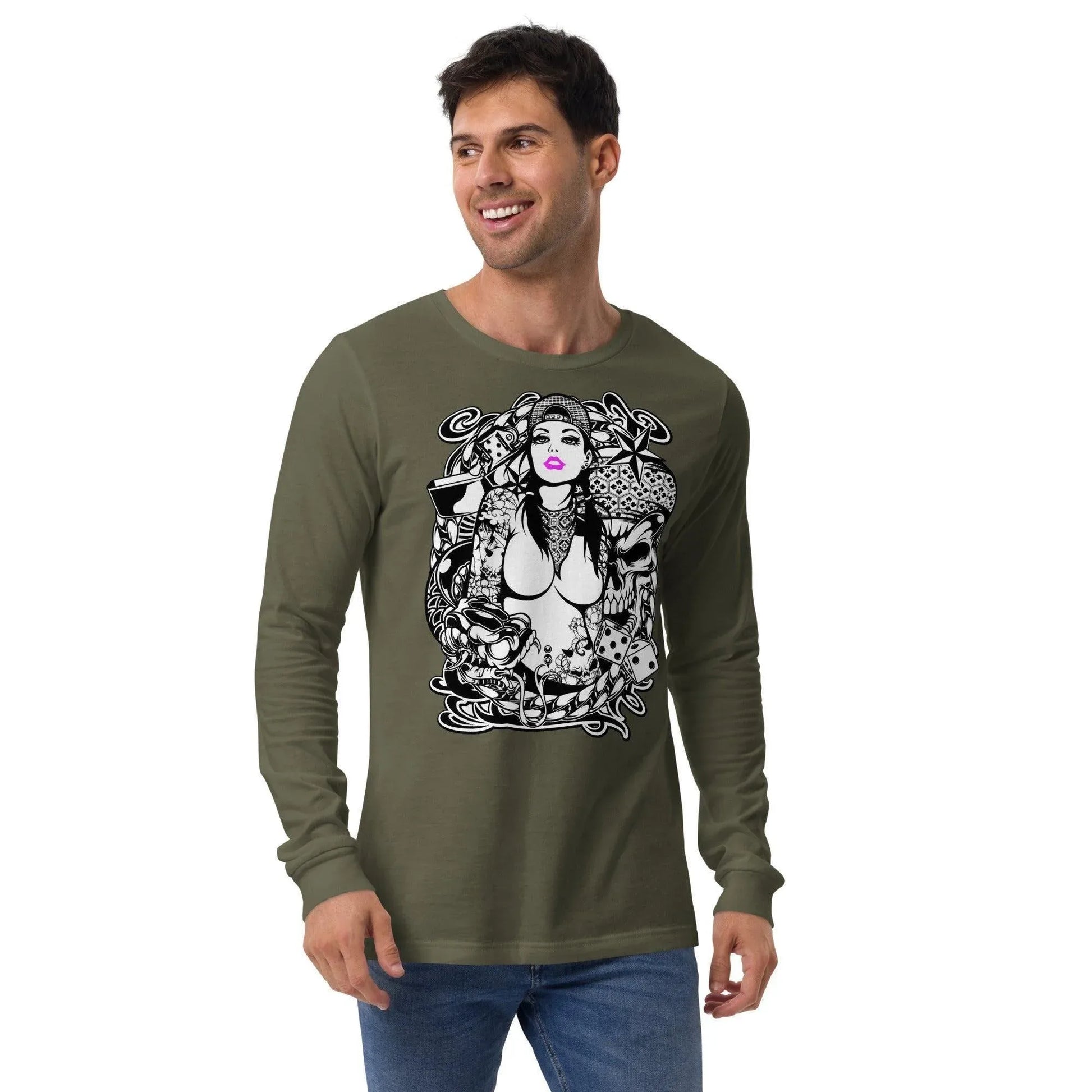 pink-lips-langarmshirt-langarmshirt-jlr-design-21 - JLR Design