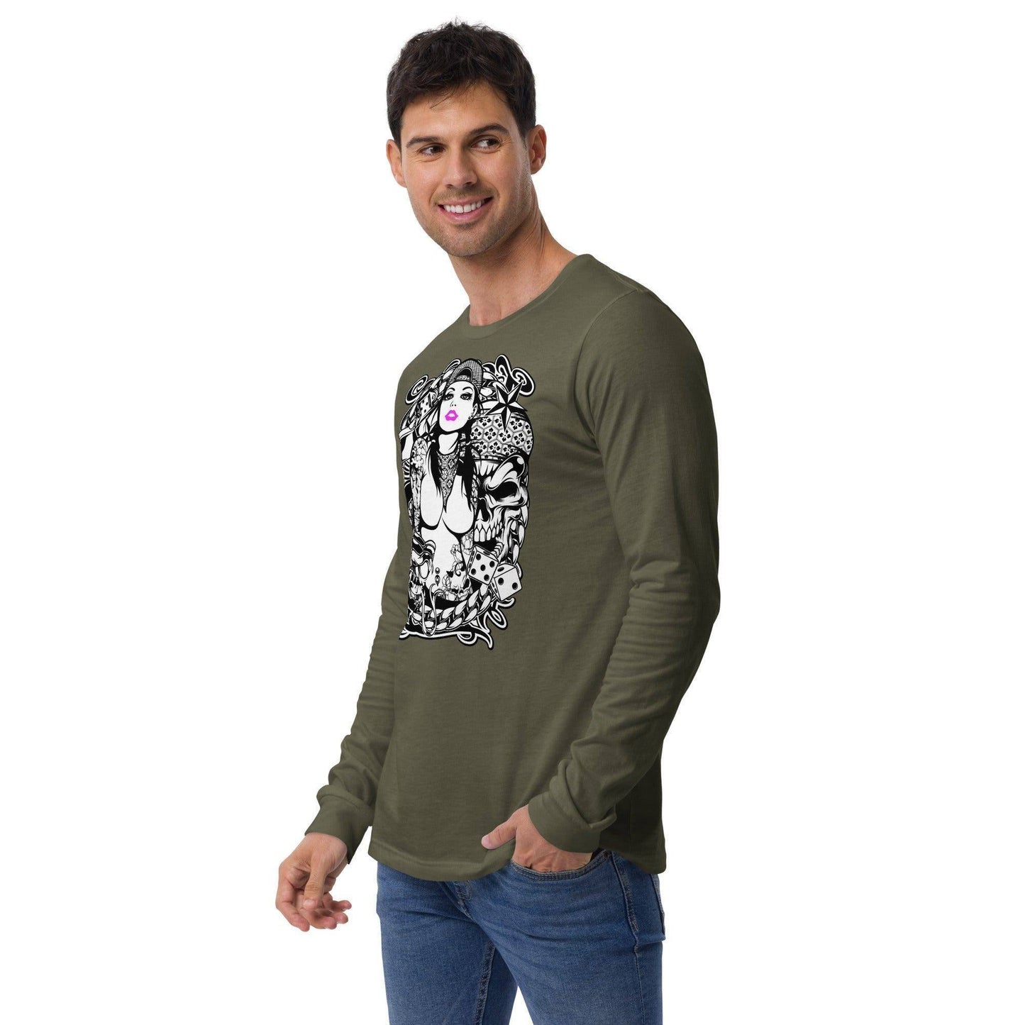 pink-lips-langarmshirt-langarmshirt-jlr-design-22 - JLR Design