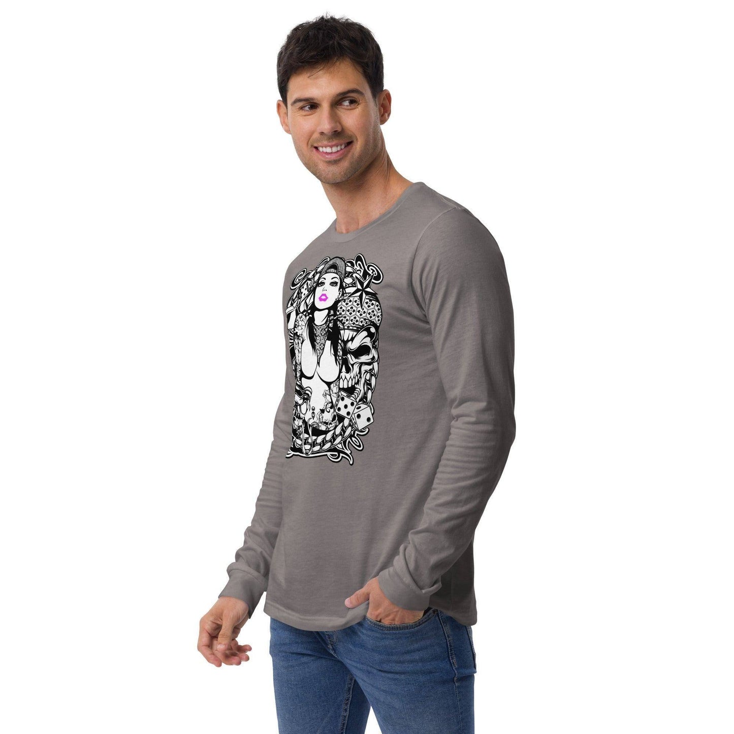 pink-lips-langarmshirt-langarmshirt-jlr-design-24 - JLR Design