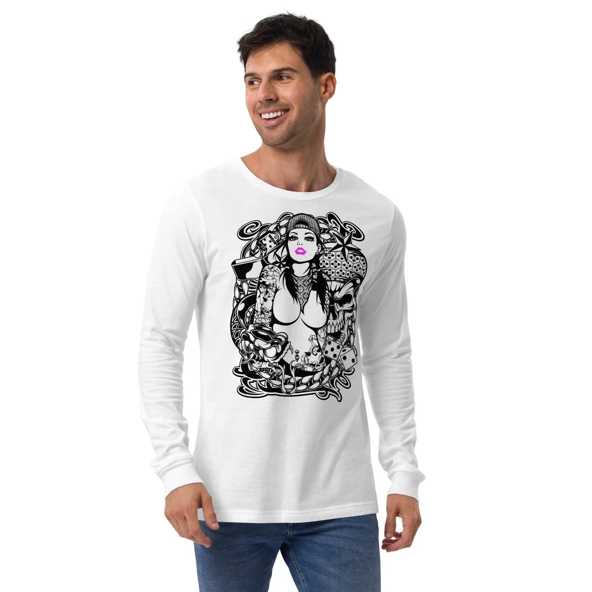 pink-lips-langarmshirt-langarmshirt-jlr-design-27 - JLR Design