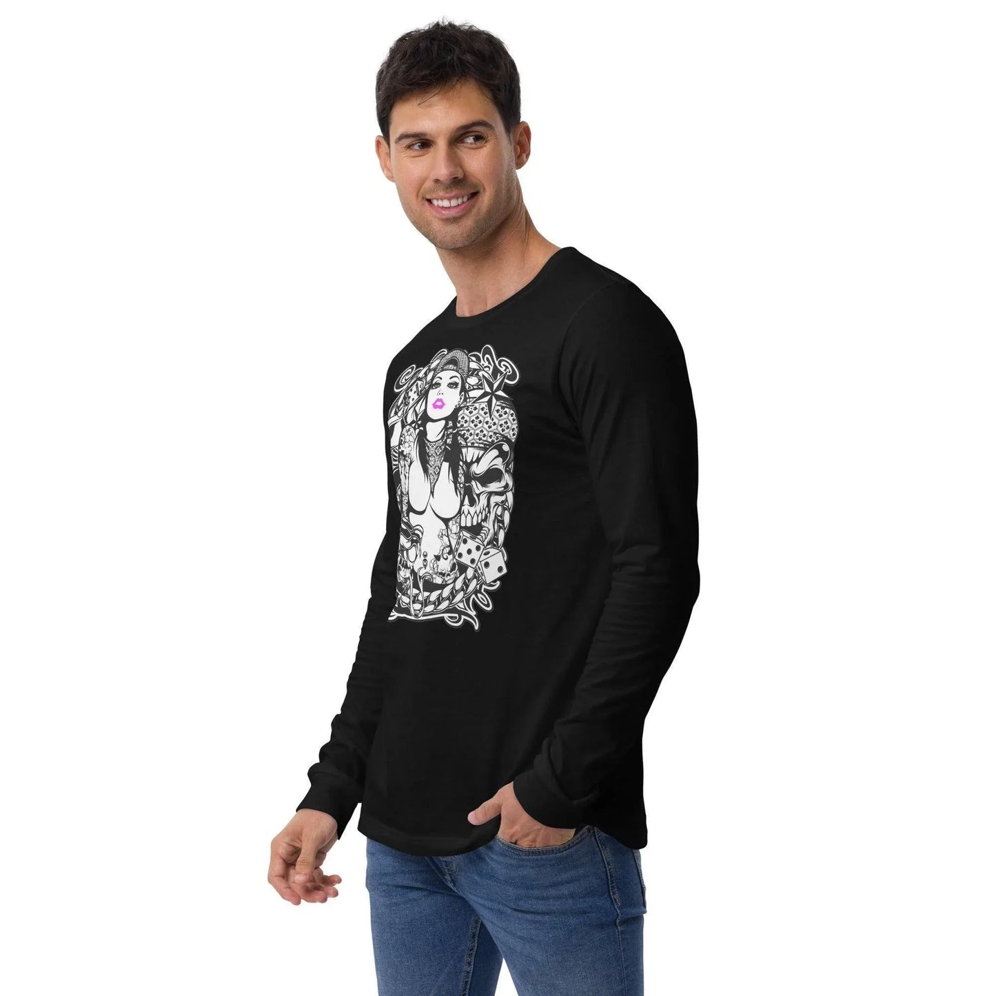 pink-lips-langarmshirt-langarmshirt-jlr-design-5 - JLR Design