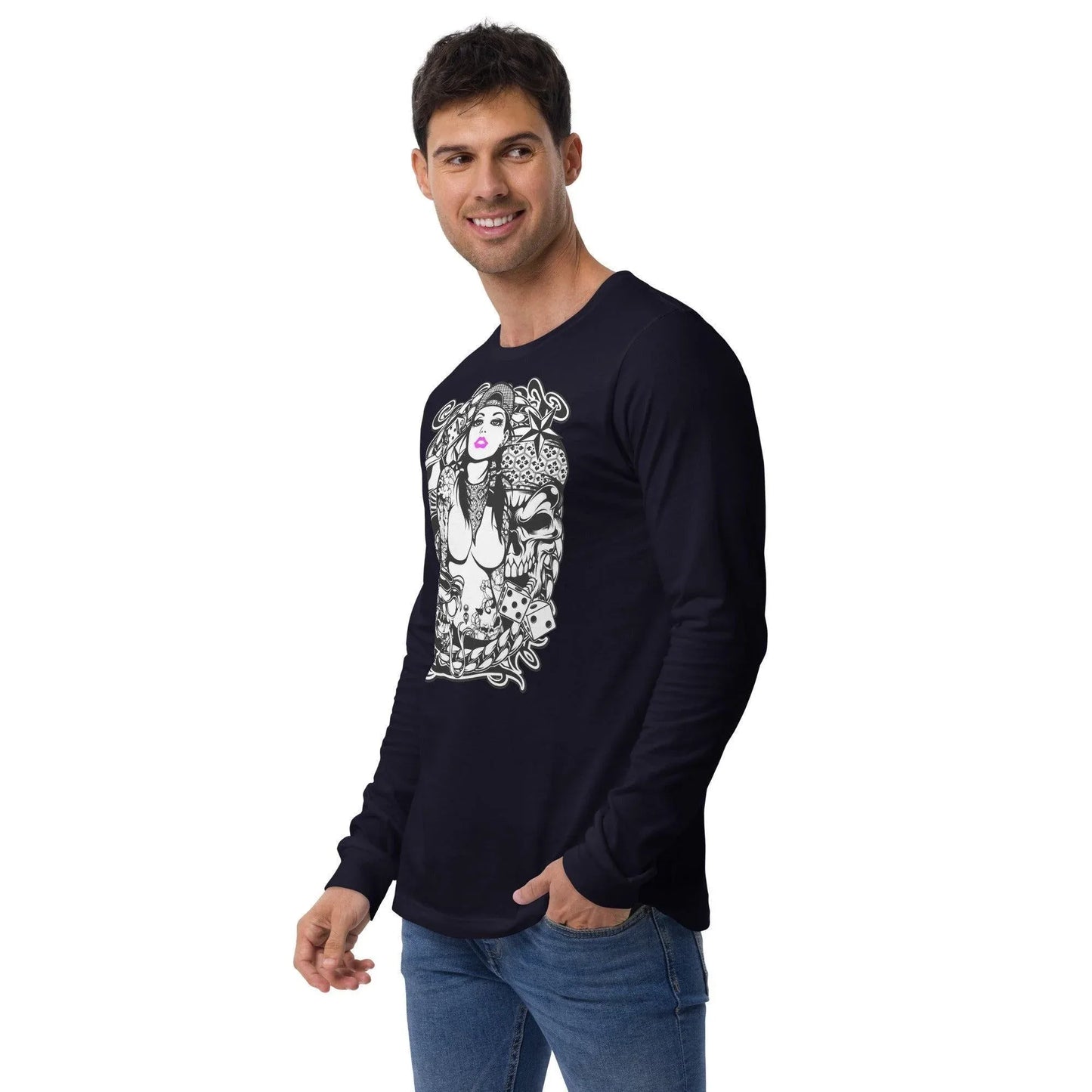 pink-lips-langarmshirt-langarmshirt-jlr-design-7 - JLR Design