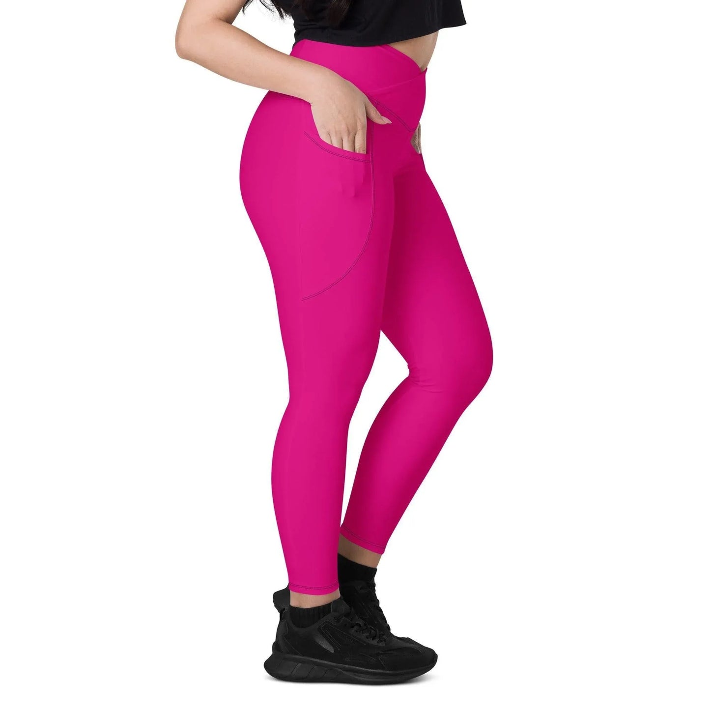 pinke-damen-v-bund-leggings-mit-taschen-v-bund-leggings-jlr-design-2 - JLR Design