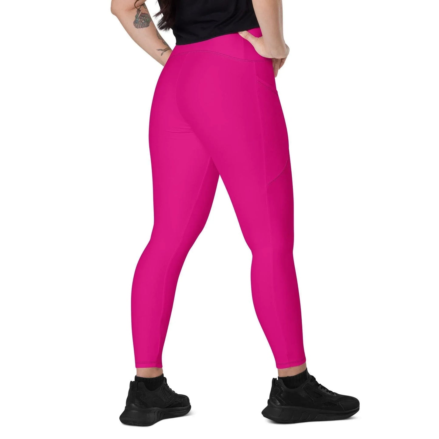 pinke-damen-v-bund-leggings-mit-taschen-v-bund-leggings-jlr-design-3 - JLR Design