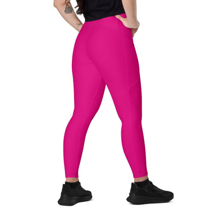 pinke-damen-v-bund-leggings-mit-taschen-v-bund-leggings-jlr-design-3 - JLR Design