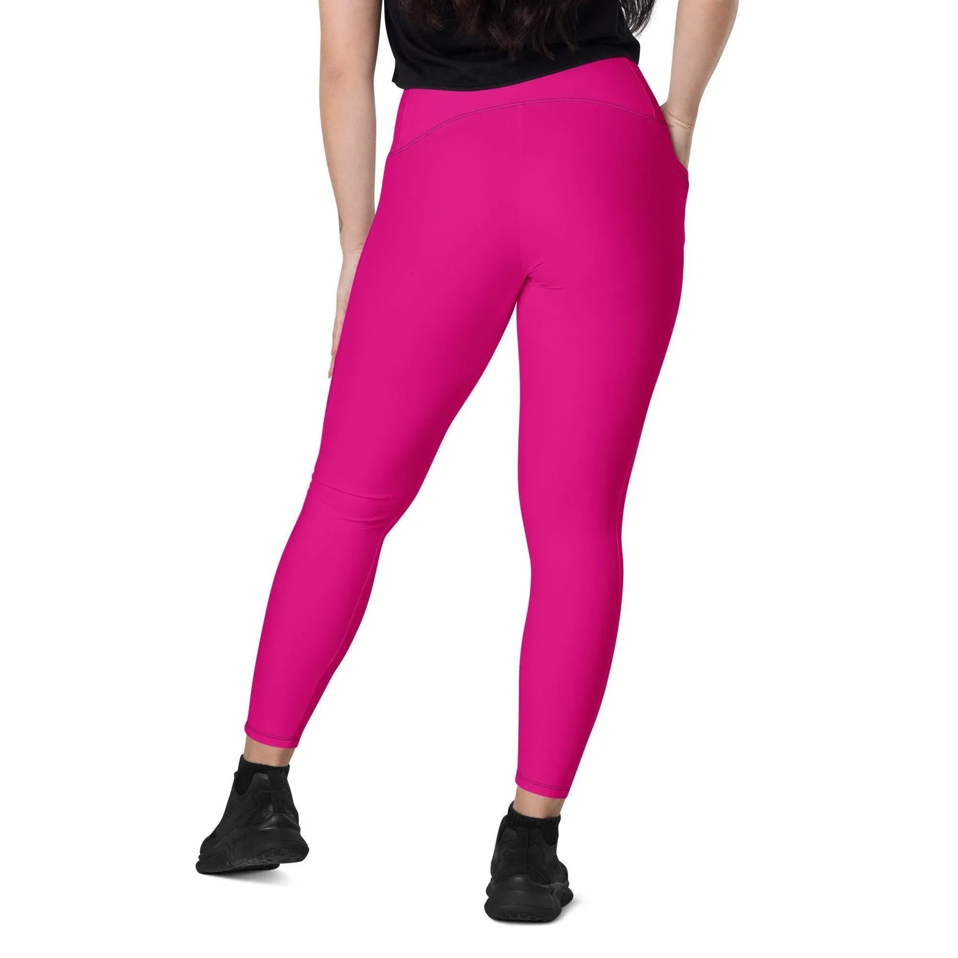 pinke-damen-v-bund-leggings-mit-taschen-v-bund-leggings-jlr-design-5 - JLR Design