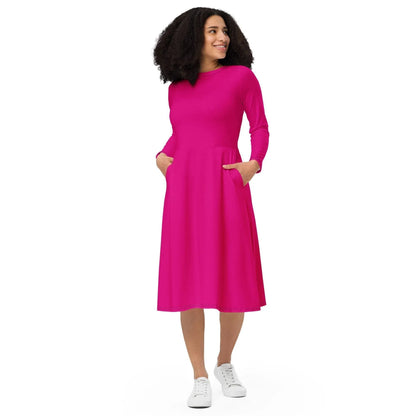 pinkes-langarmliges-midikleid-midikleid-jlr-design-2 - JLR Design