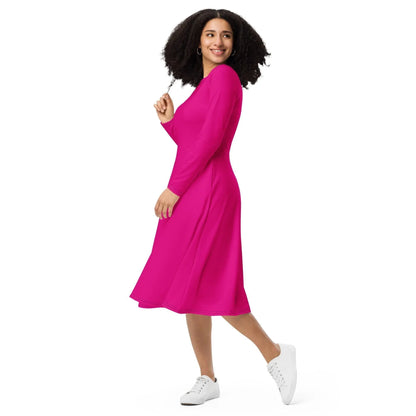 pinkes-langarmliges-midikleid-midikleid-jlr-design-5 - JLR Design
