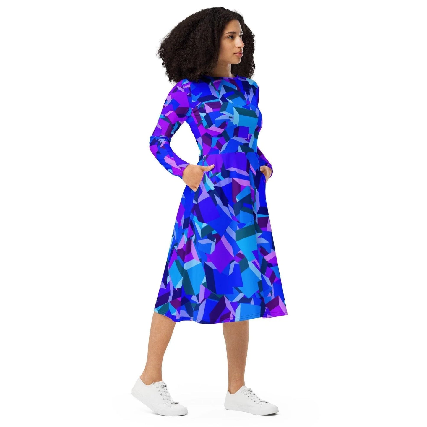 purple-cube-langarmliges-midikleid-midikleid-jlr-design-4 - JLR Design
