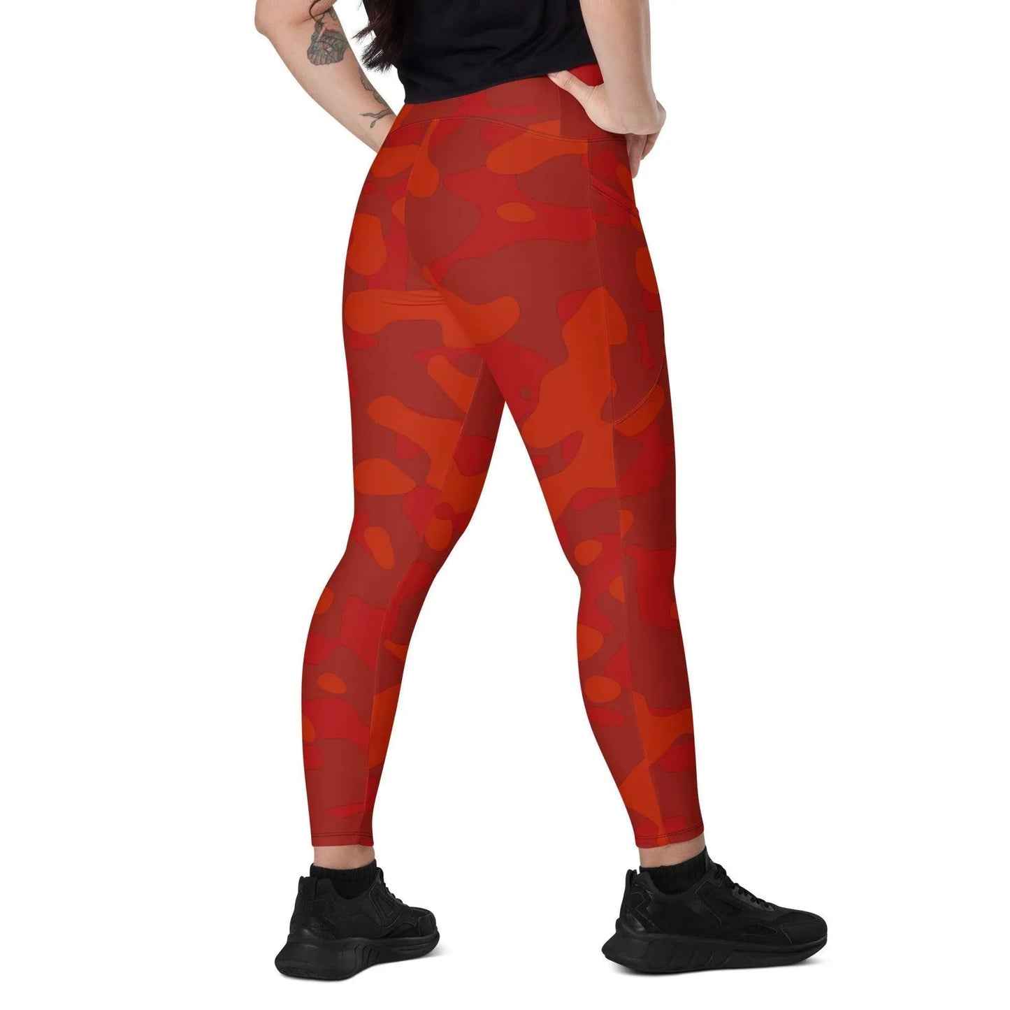 red-camouflage-damen-v-bund-leggings-mit-taschen-v-bund-leggings-jlr-design-3 - JLR Design