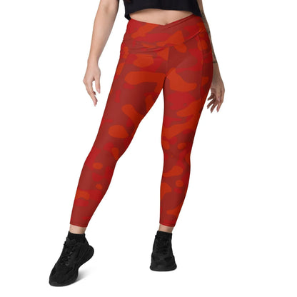 red-camouflage-damen-v-bund-leggings-mit-taschen-v-bund-leggings-jlr-design-4 - JLR Design