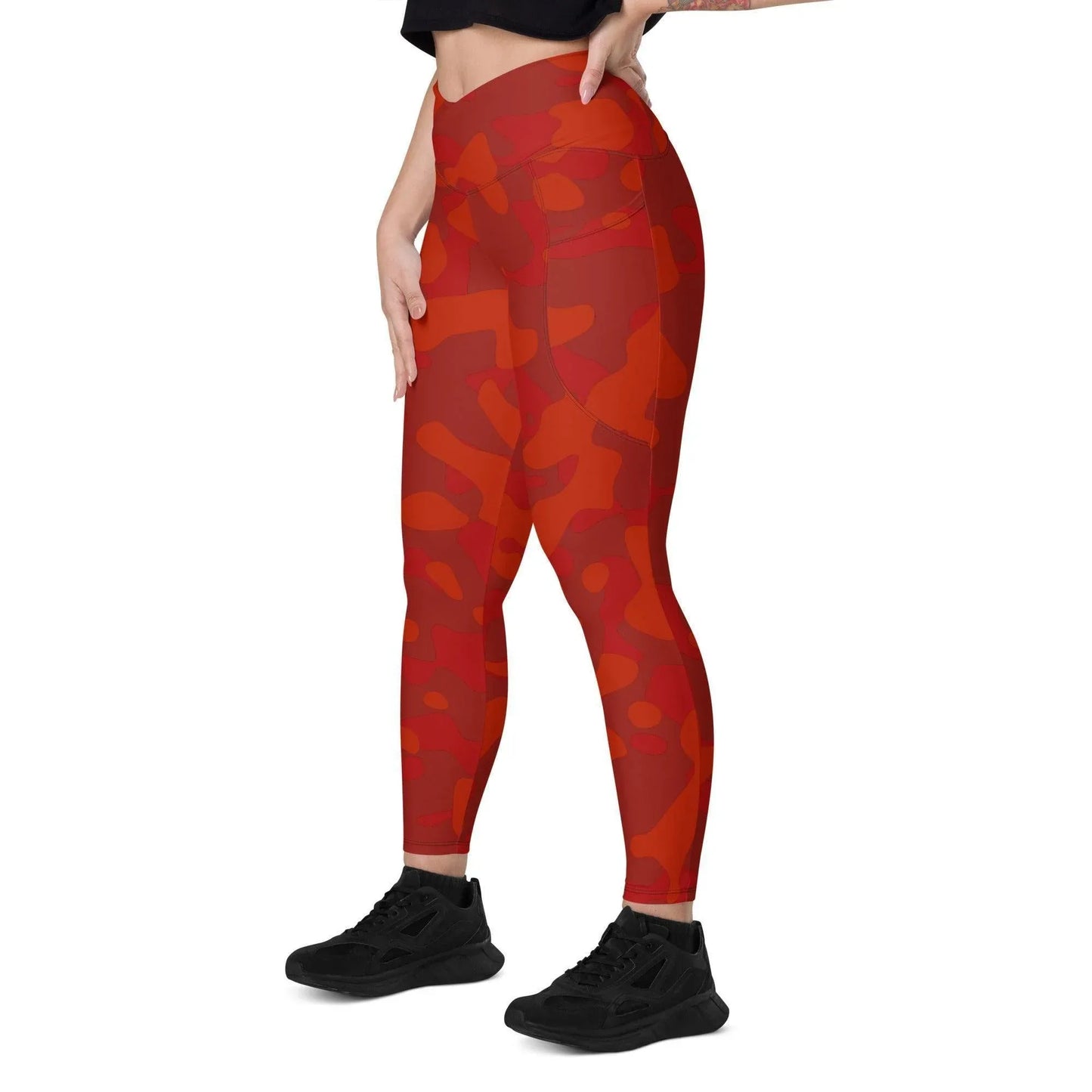 red-camouflage-damen-v-bund-leggings-mit-taschen-v-bund-leggings-jlr-design-6 - JLR Design