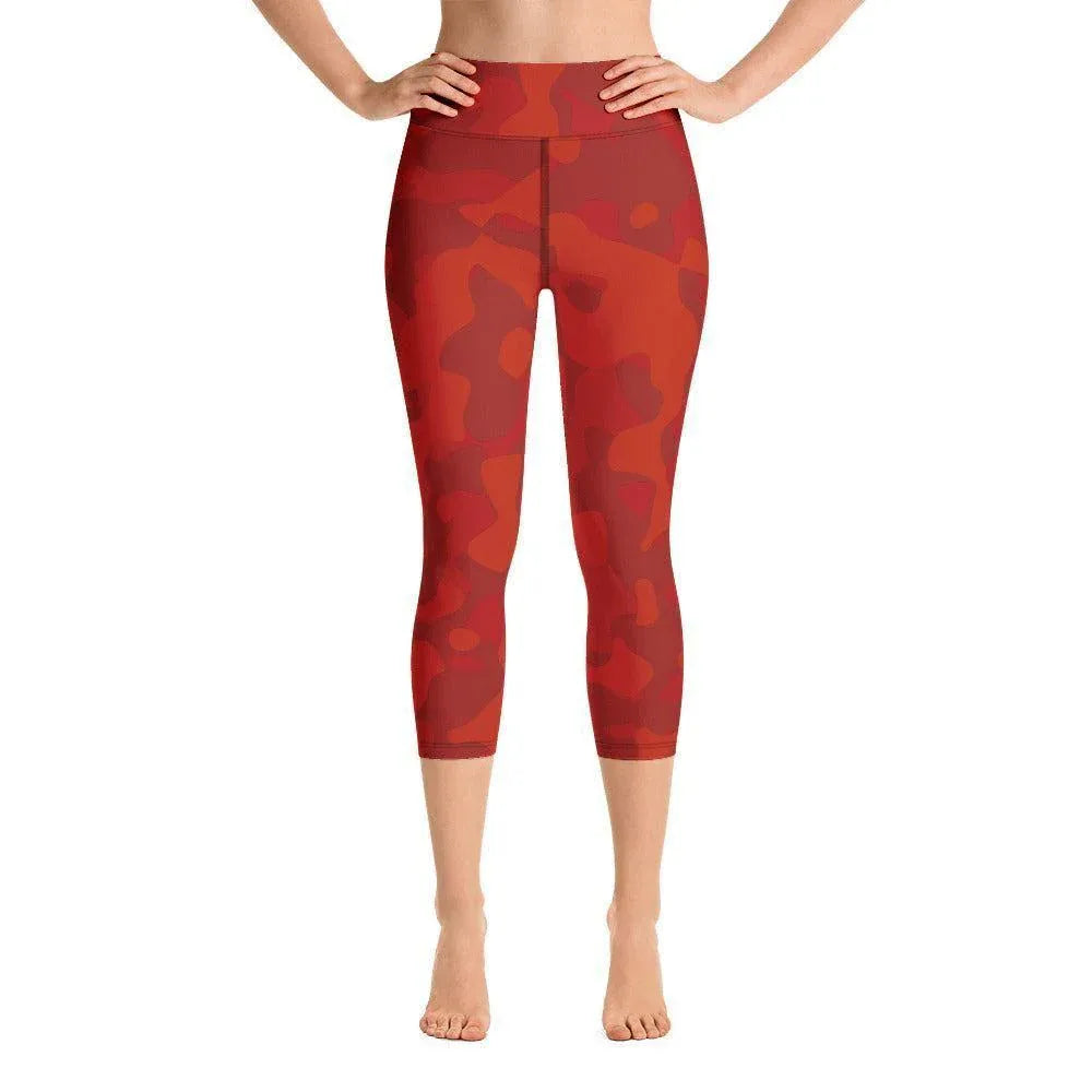 red-camouflage-damen-yoga-capri-leggings-yoga-capri-leggings-jlr-design-2 - JLR Design