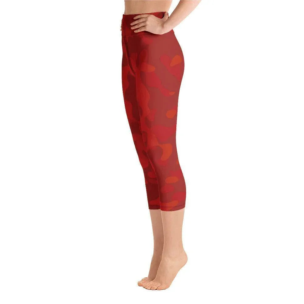 red-camouflage-damen-yoga-capri-leggings-yoga-capri-leggings-jlr-design-3 - JLR Design