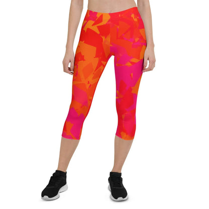 red-crystal-damen-capri-leggings-capri-leggings-jlr-design-2 - JLR Design