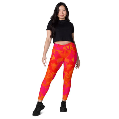 red-crystal-damen-v-bund-leggings-mit-taschen-v-bund-leggings-jlr-design-5 - JLR Design