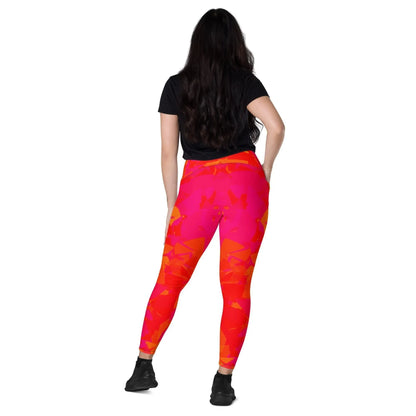 red-crystal-damen-v-bund-leggings-mit-taschen-v-bund-leggings-jlr-design-6 - JLR Design