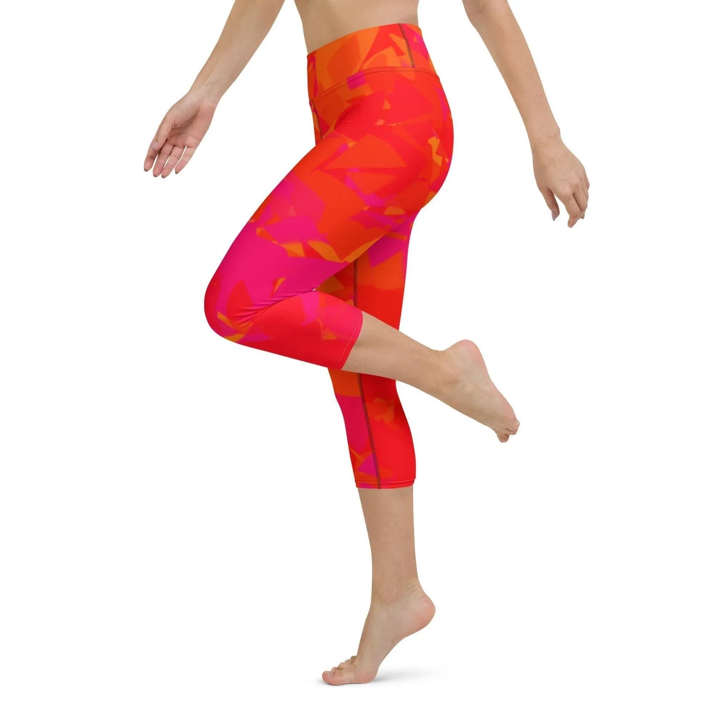 red-crystal-damen-yoga-capri-leggings-yoga-capri-leggings-jlr-design-3 - JLR Design