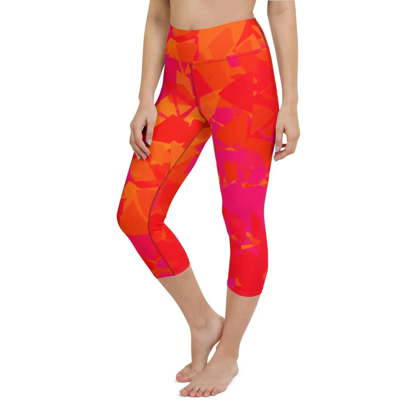red-crystal-damen-yoga-capri-leggings-yoga-capri-leggings-jlr-design-4 - JLR Design