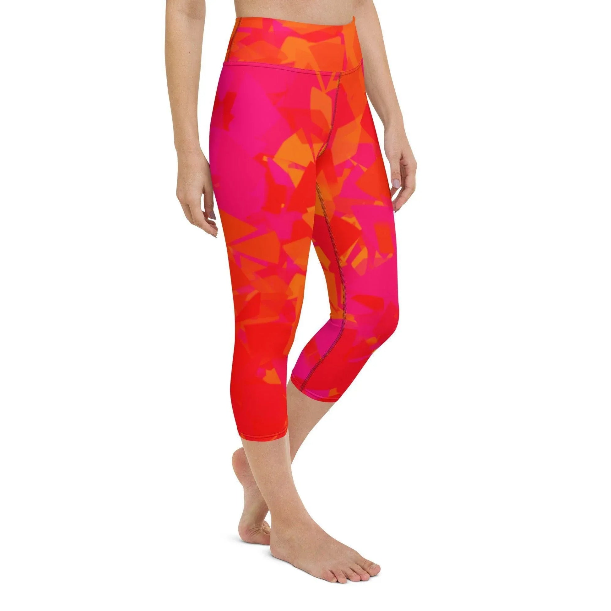 red-crystal-damen-yoga-capri-leggings-yoga-capri-leggings-jlr-design-6 - JLR Design