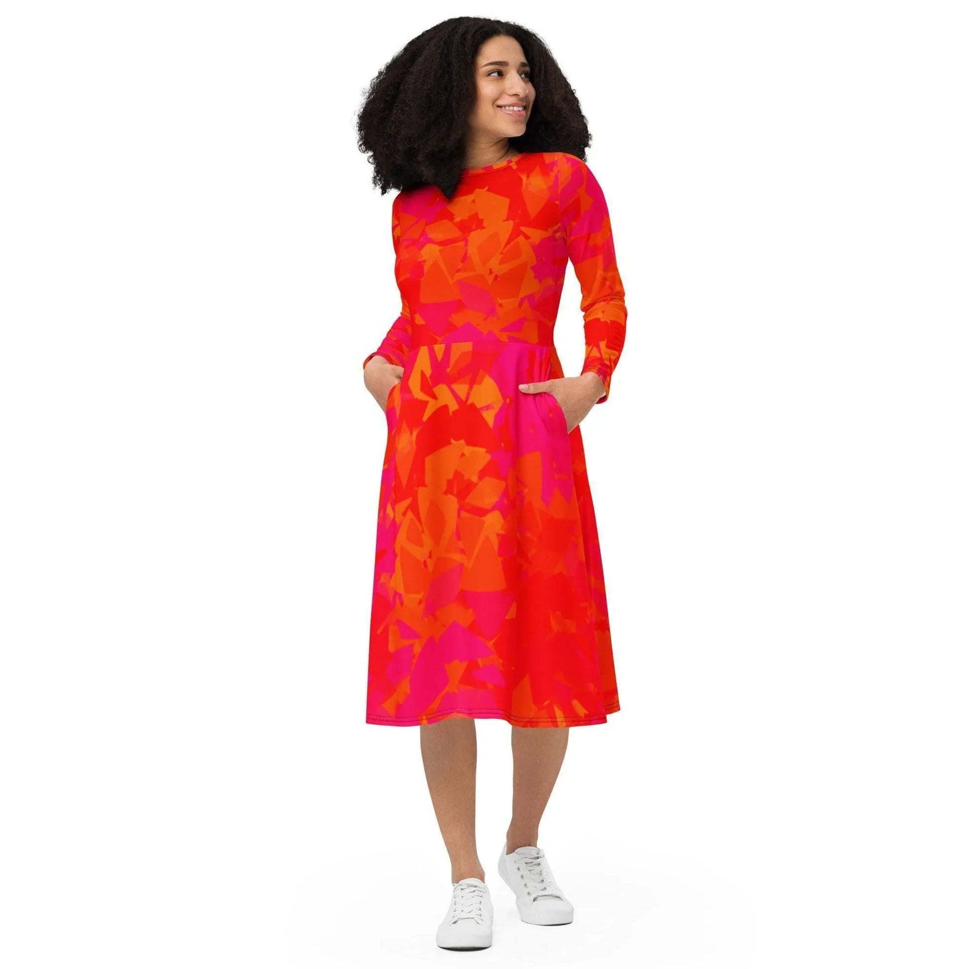 red-crystal-langarmliges-midikleid-midikleid-jlr-design-4 - JLR Design