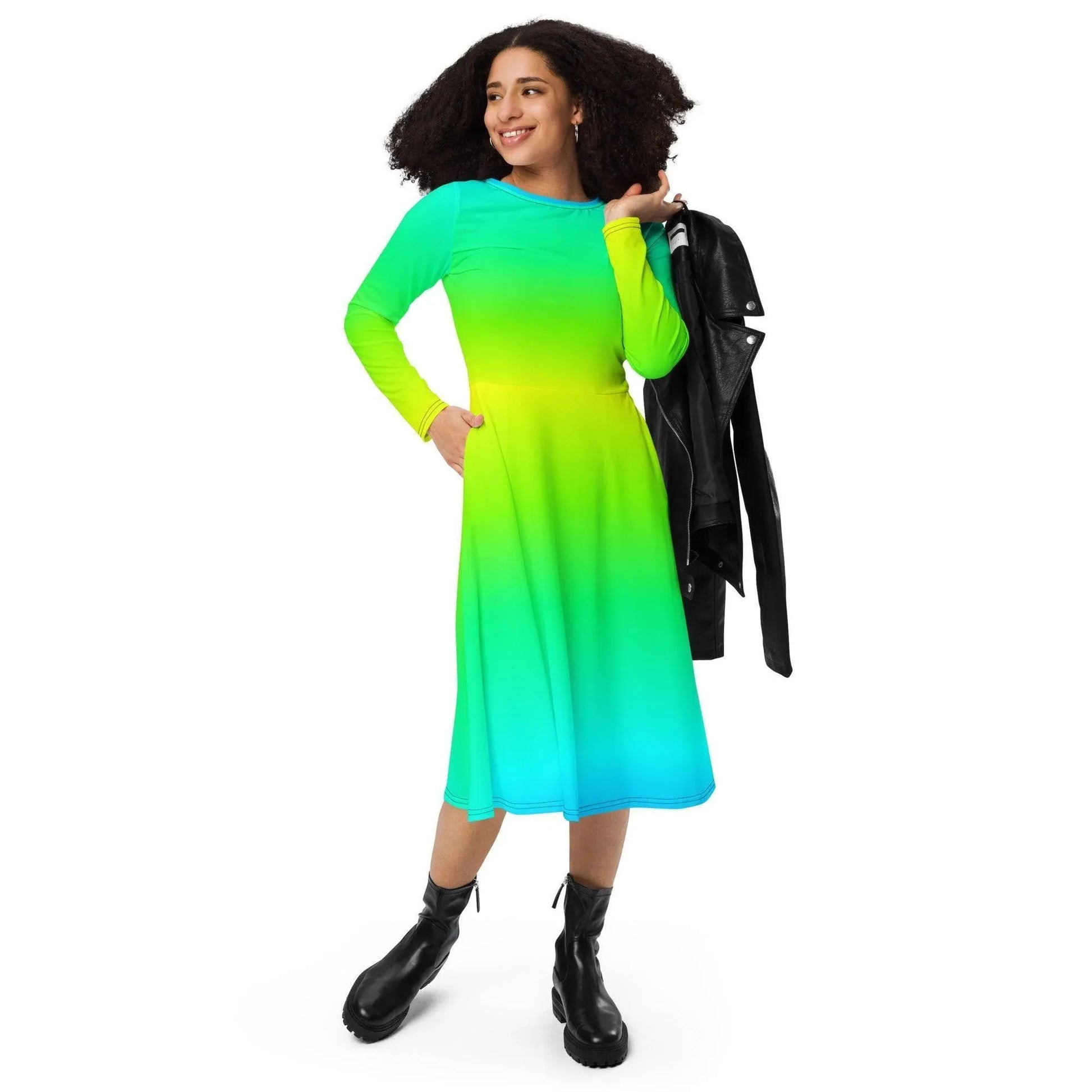 regenbogen-langarmliges-midikleid-midikleid-jlr-design-1 - JLR Design