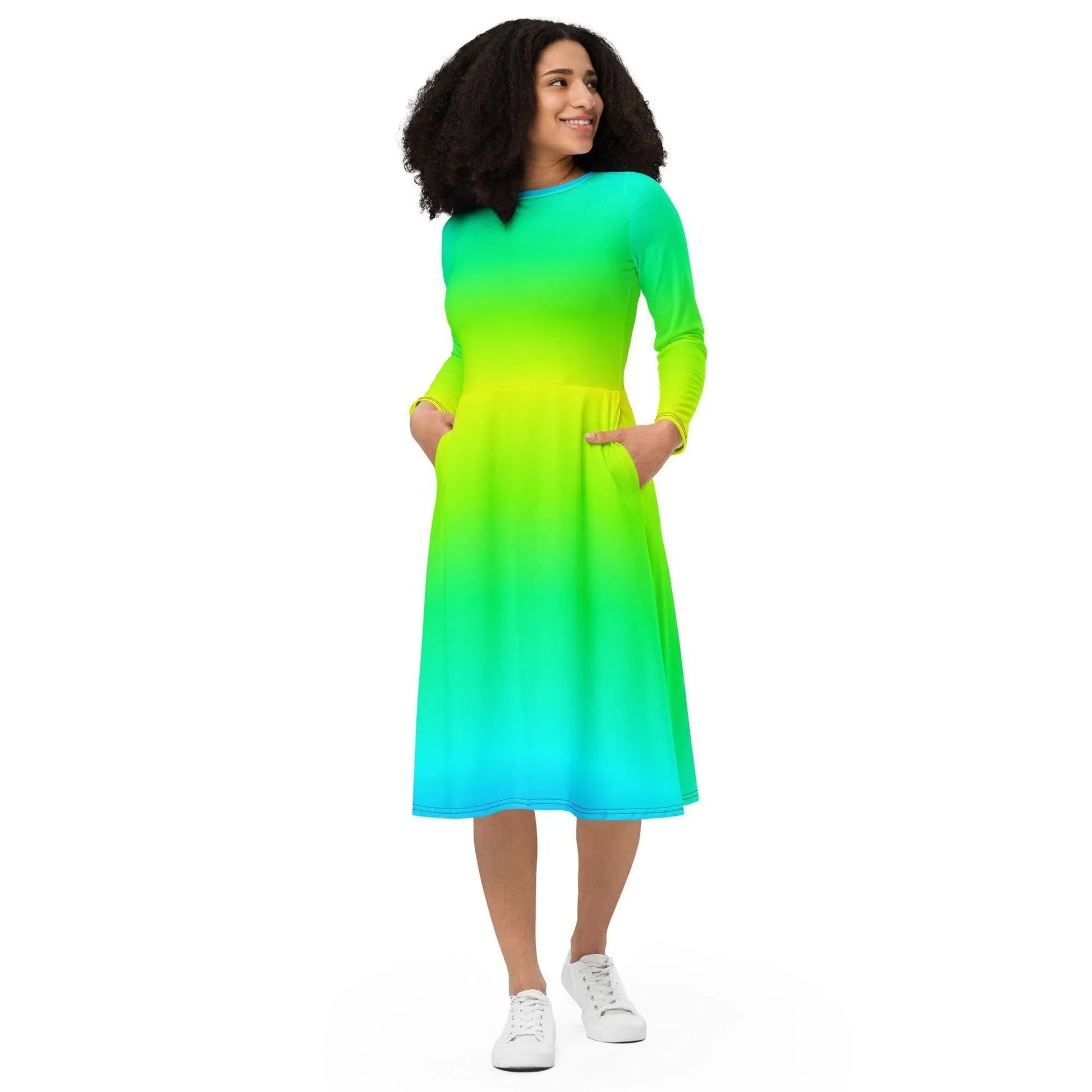 regenbogen-langarmliges-midikleid-midikleid-jlr-design-2 - JLR Design