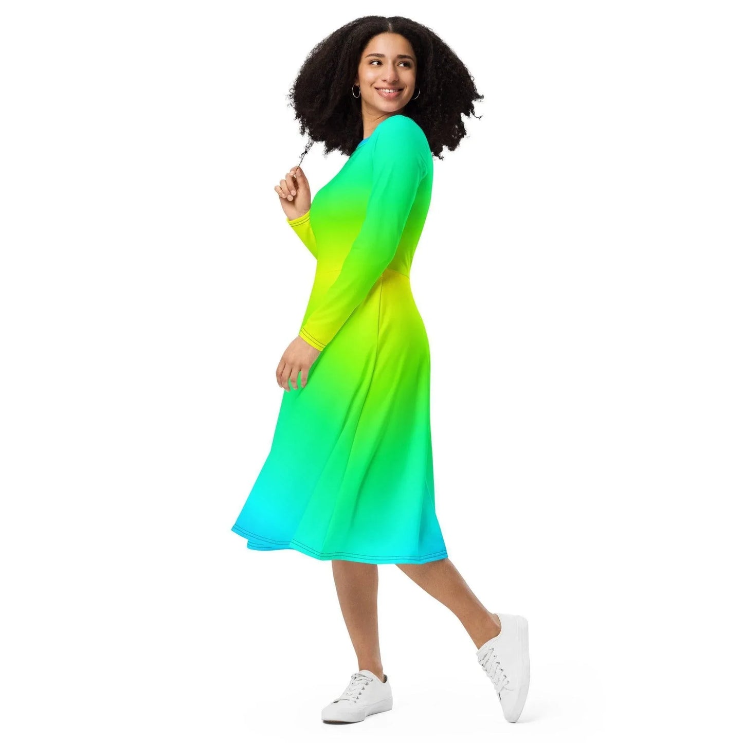 regenbogen-langarmliges-midikleid-midikleid-jlr-design-6 - JLR Design