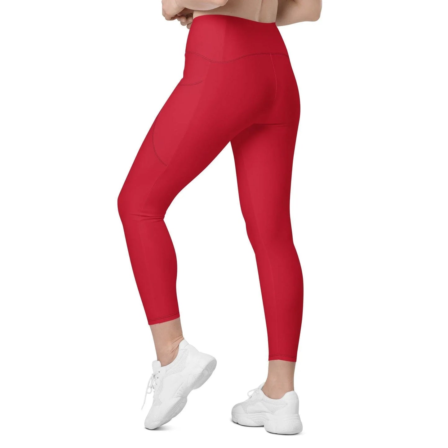rote-damen-v-bund-leggings-mit-taschen-v-bund-leggings-jlr-design-1 - JLR Design