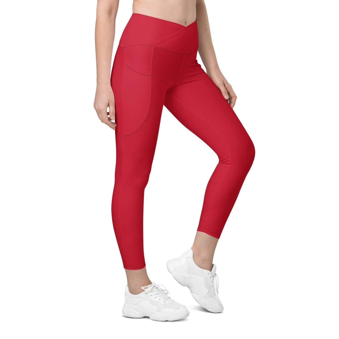 rote-damen-v-bund-leggings-mit-taschen-v-bund-leggings-jlr-design-2 - JLR Design