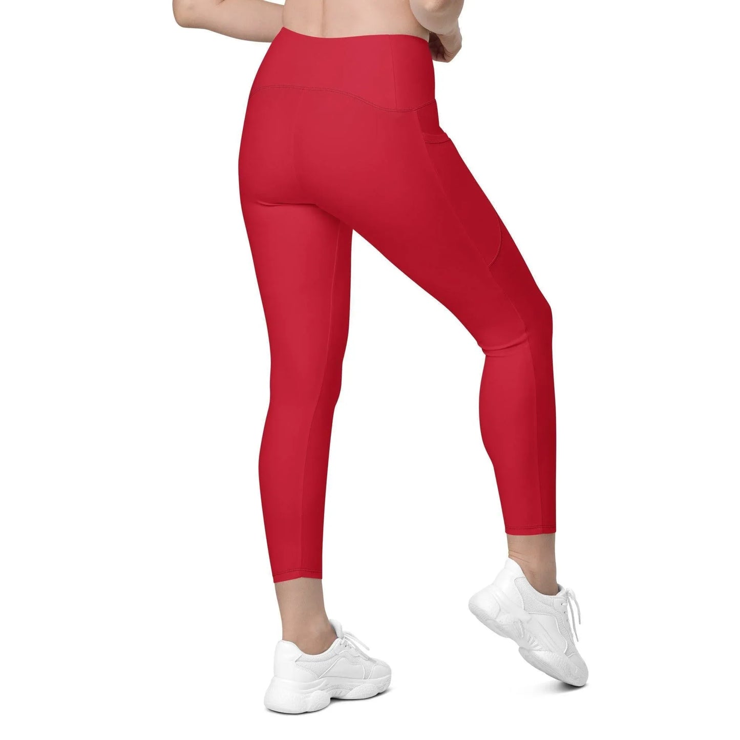 rote-damen-v-bund-leggings-mit-taschen-v-bund-leggings-jlr-design-3 - JLR Design