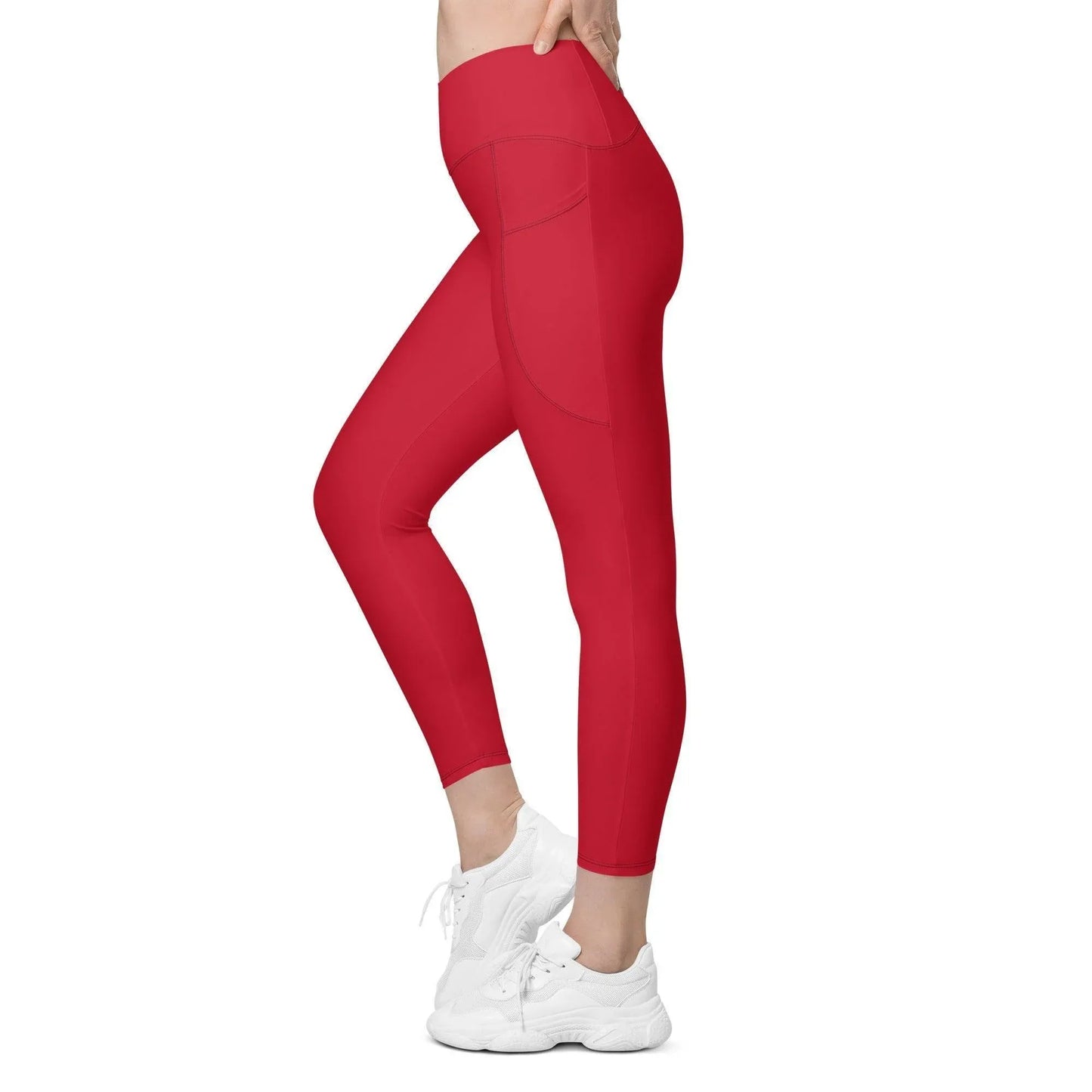 rote-damen-v-bund-leggings-mit-taschen-v-bund-leggings-jlr-design-4 - JLR Design