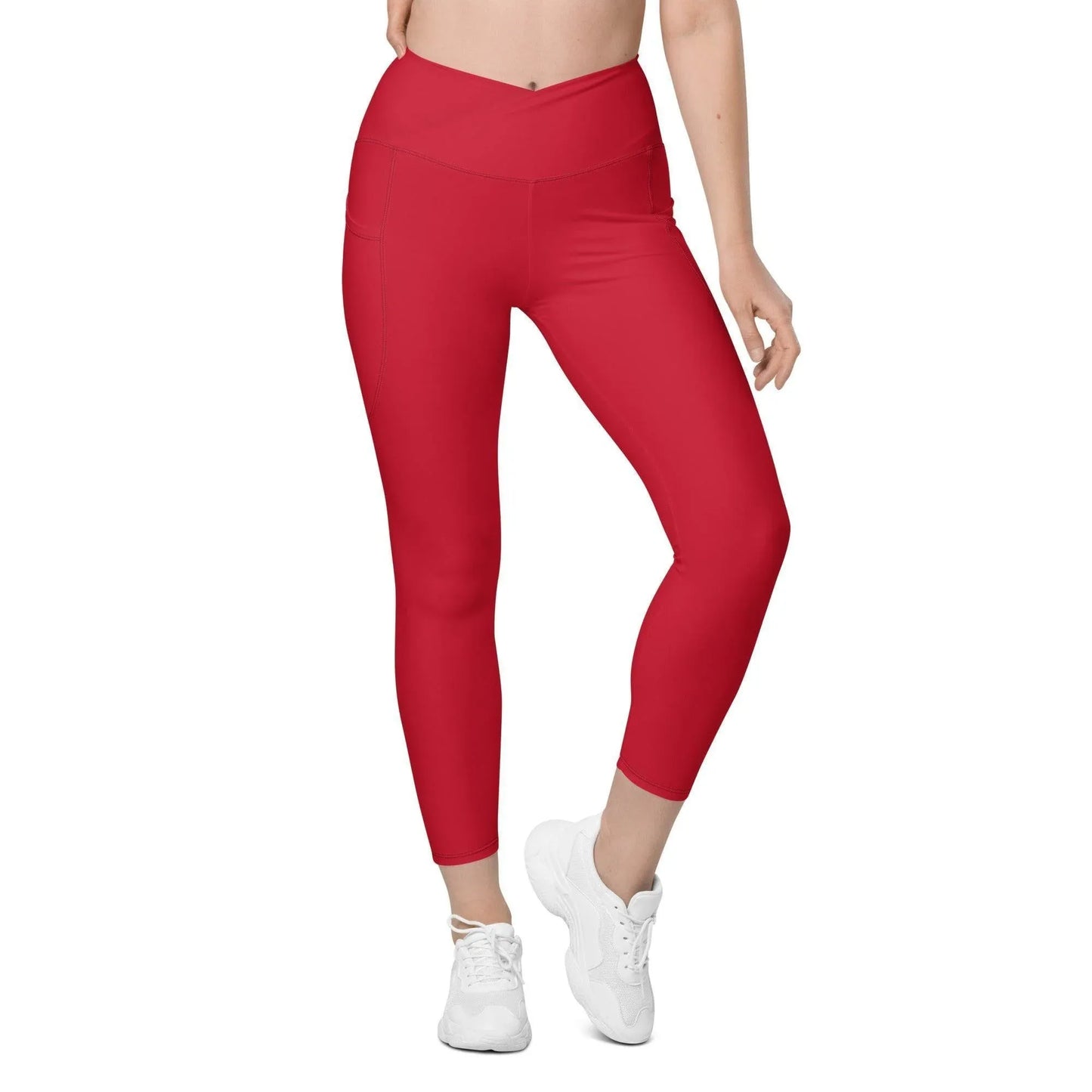 rote-damen-v-bund-leggings-mit-taschen-v-bund-leggings-jlr-design-5 - JLR Design