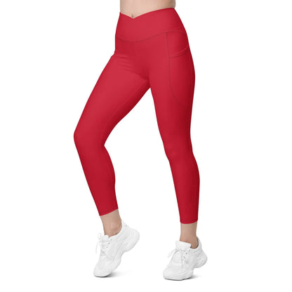 rote-damen-v-bund-leggings-mit-taschen-v-bund-leggings-jlr-design-7 - JLR Design