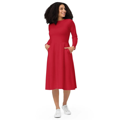 rotes-langarmliges-midikleid-midikleid-jlr-design-2 - JLR Design