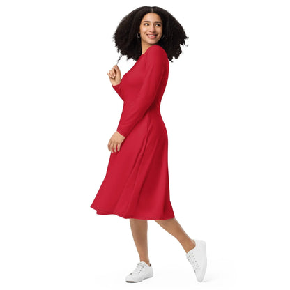 rotes-langarmliges-midikleid-midikleid-jlr-design-5 - JLR Design