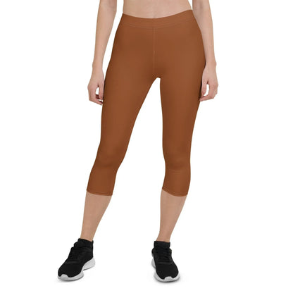 saddle-brown-damen-capri-leggings-capri-leggings-jlr-design-2 - JLR Design