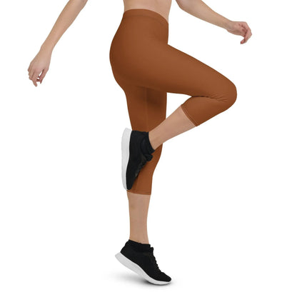 saddle-brown-damen-capri-leggings-capri-leggings-jlr-design-4 - JLR Design
