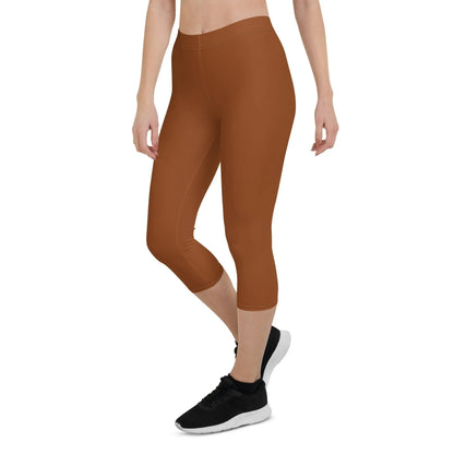 saddle-brown-damen-capri-leggings-capri-leggings-jlr-design-5 - JLR Design