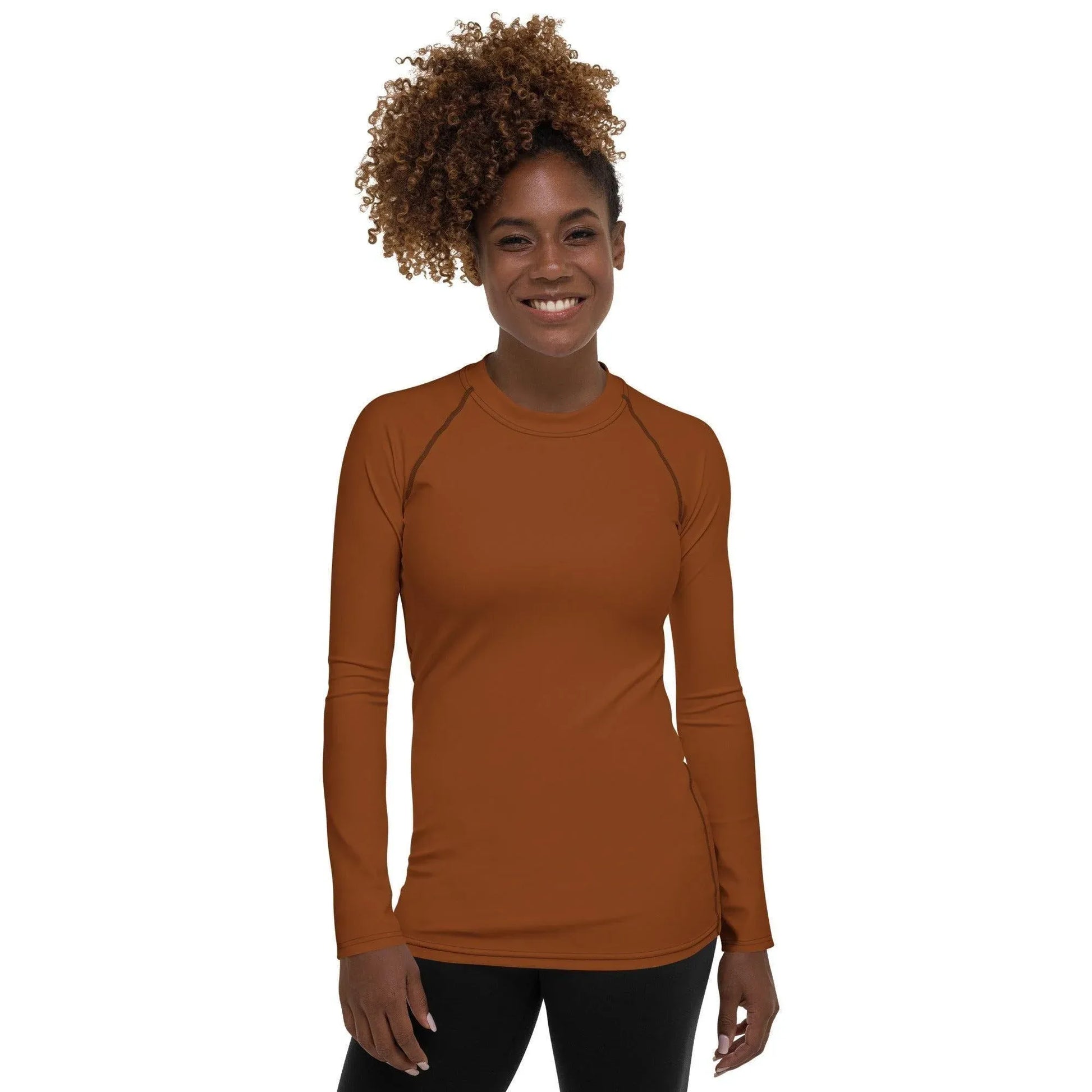 saddle-brown-damen-rash-guard-rash-guard-jlr-design-1 - JLR Design