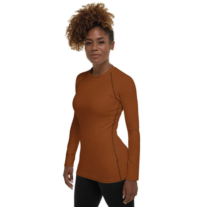 saddle-brown-damen-rash-guard-rash-guard-jlr-design-3 - JLR Design