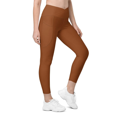 saddle-brown-damen-v-bund-leggings-mit-taschen-v-bund-leggings-jlr-design-2 - JLR Design