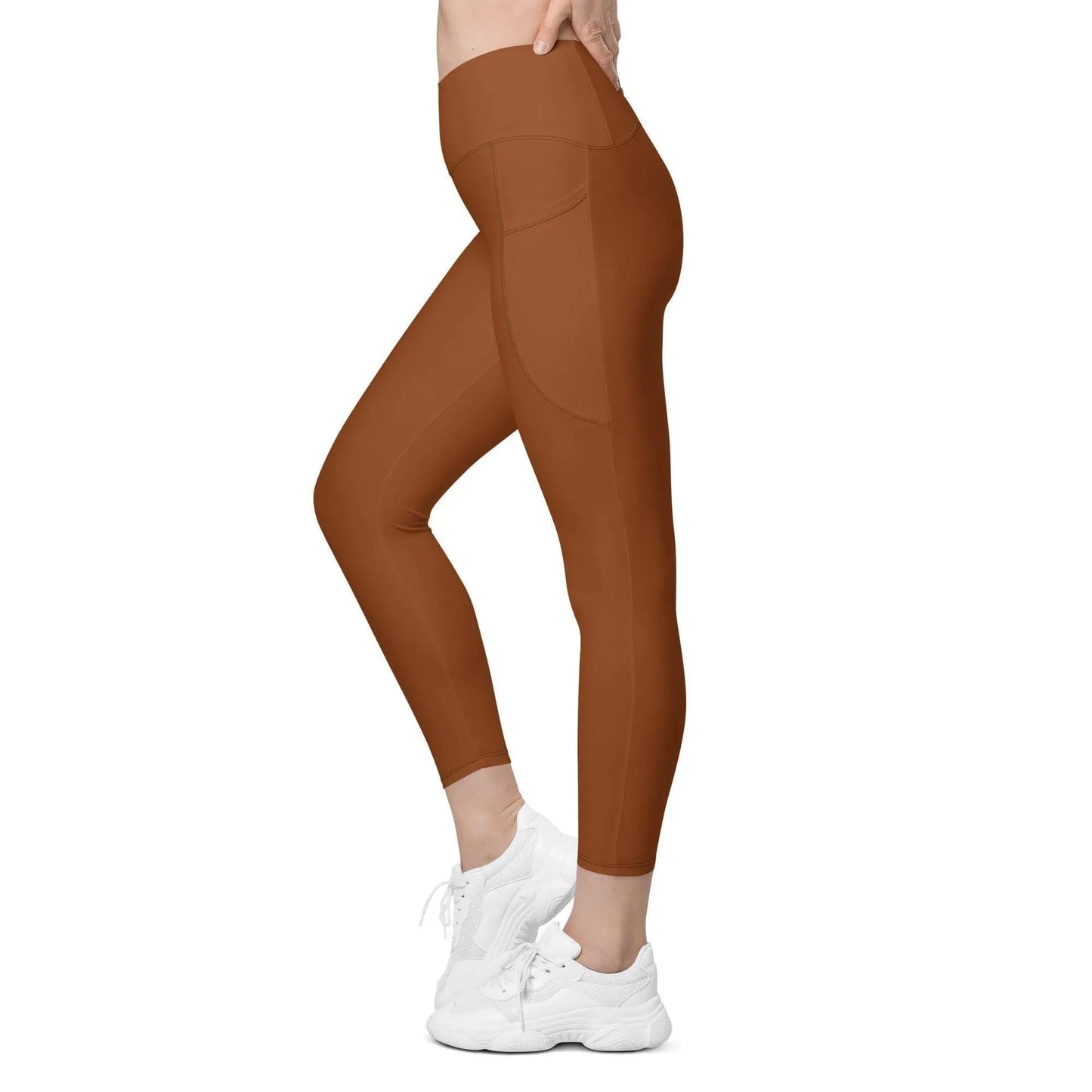 saddle-brown-damen-v-bund-leggings-mit-taschen-v-bund-leggings-jlr-design-3 - JLR Design