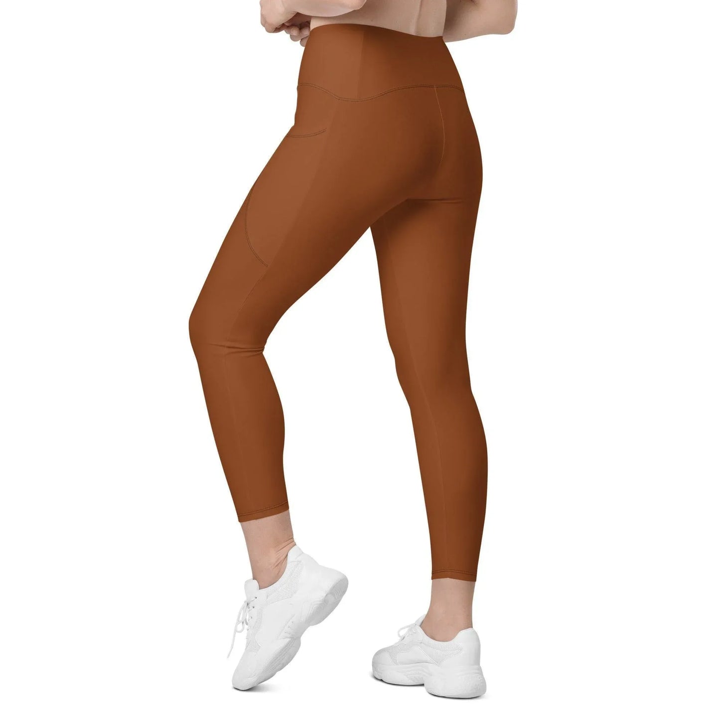 saddle-brown-damen-v-bund-leggings-mit-taschen-v-bund-leggings-jlr-design-4 - JLR Design