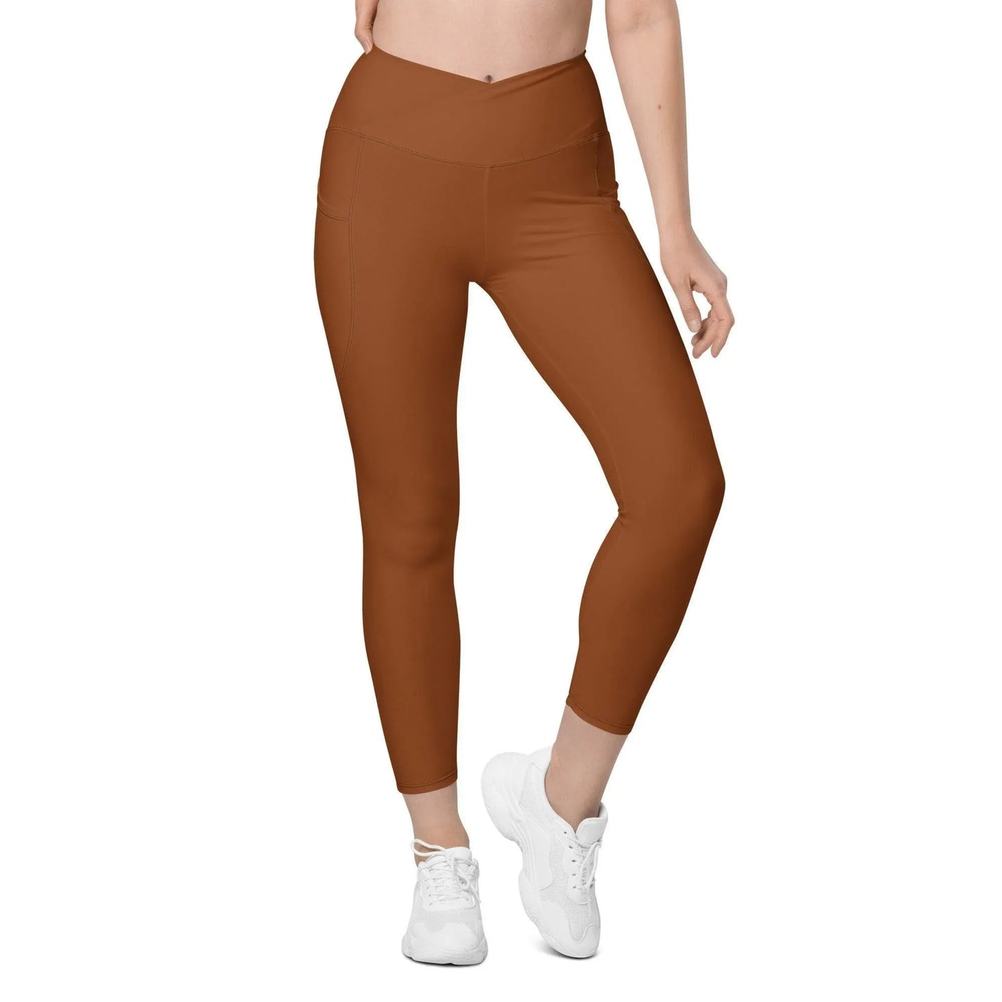 saddle-brown-damen-v-bund-leggings-mit-taschen-v-bund-leggings-jlr-design-5 - JLR Design