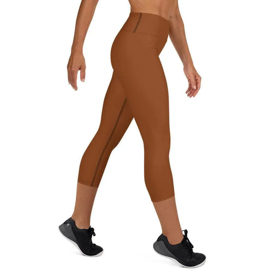 saddle-brown-damen-yoga-capri-leggings-yoga-capri-leggings-jlr-design-1 - JLR Design