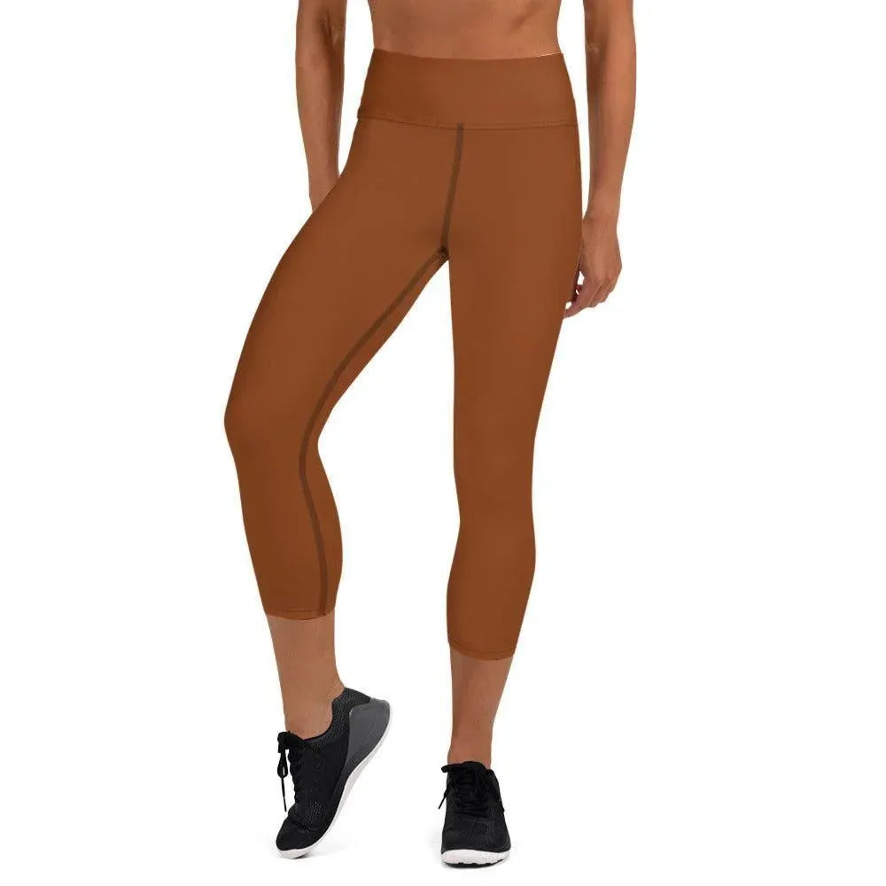 saddle-brown-damen-yoga-capri-leggings-yoga-capri-leggings-jlr-design-2 - JLR Design