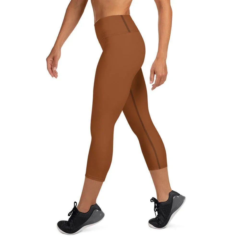 saddle-brown-damen-yoga-capri-leggings-yoga-capri-leggings-jlr-design-3 - JLR Design
