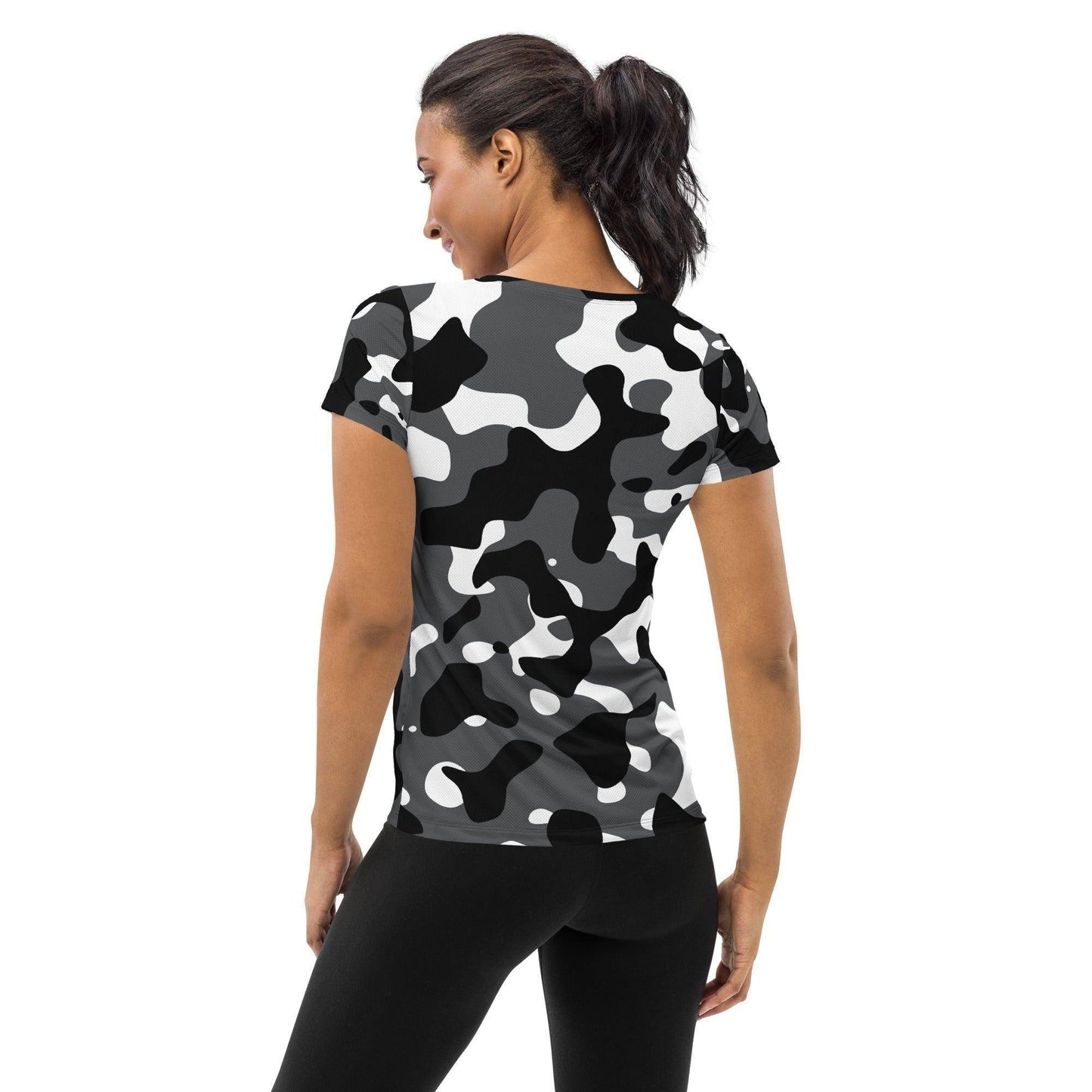 schwarz-grau-weiss-camouflage-sport-t-shirt-fur-damen-sport-t-shirt-jlr-design-2 - JLR Design