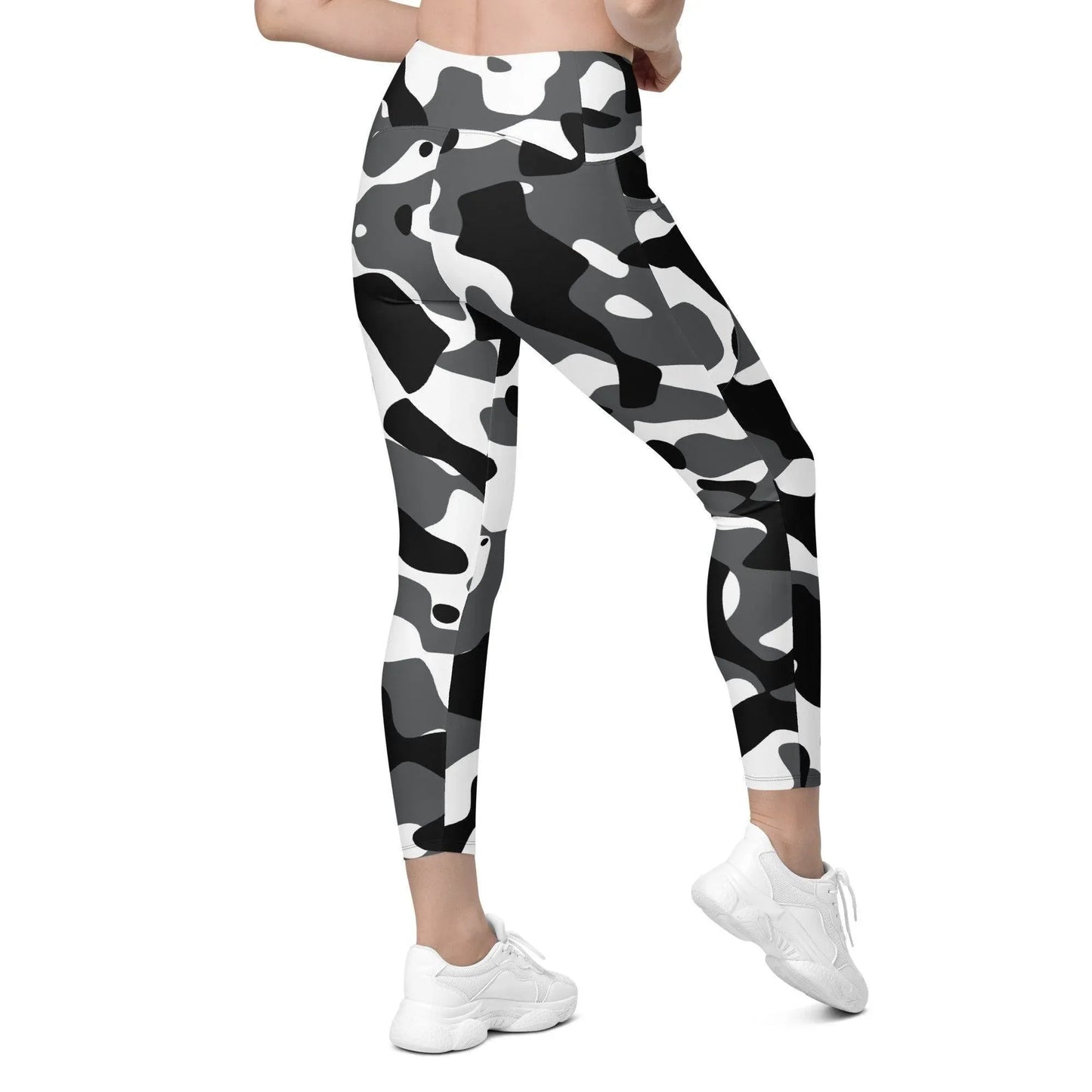 schwarz-grau-weiss-damen-v-bund-leggings-mit-taschen-v-bund-leggings-jlr-design-3 - JLR Design